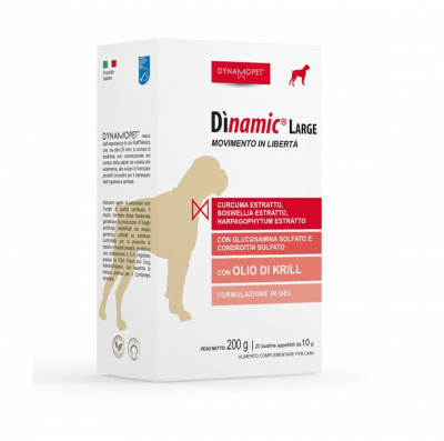 Хранителна добавка за здрави стави при кучета от големи породи Dynamopet Dìnamic Large, 20брх10гр