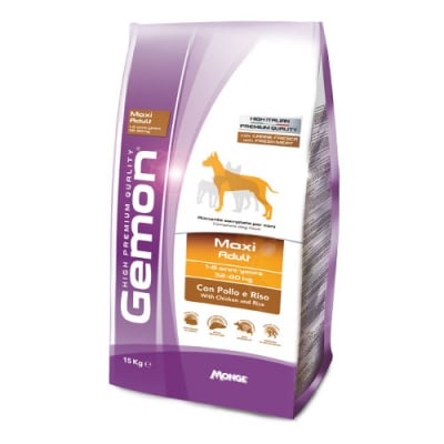 Суха храна за кучета в зряла възраст, от 1 до 8 години Gemon Maxi Adult, с пиле и ориз, 15.00кг