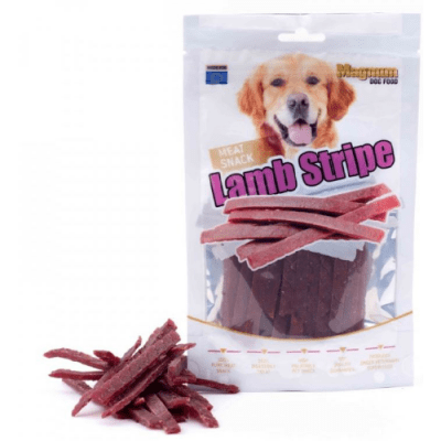 Лакомство за куче Magnum Агнешки лентички, 80 гр.