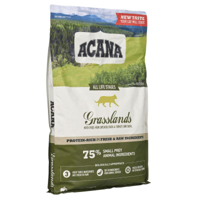 Acana Grasslands, храна за котка с патица, пиле и пуйка, 1,8 кг