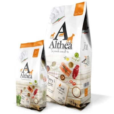 Althea, Puppy and Junior, Medium and Large, храна за подрастващи кучета, микс от меса, 14 кг