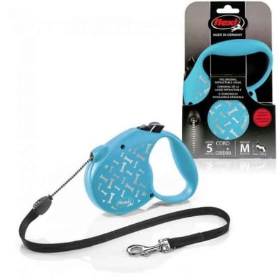 Автоматичен повод Flexi Classic M, въже 5м, до 20кг, Син