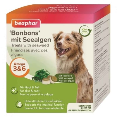 Beaphar Mutton Mini Treat Seaweed, бонбони с овнешка мас и водорасли, едри породи, 245гр