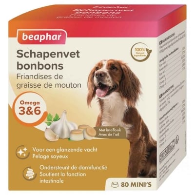 Beaphar Mutton Mini Treats Garlic, бонбони с овнешка мас и чесън, за дребни породи, 245гр