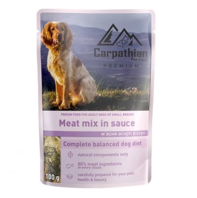 Carpathian Pet Food, Пауч за кучета, месен микс, 100гр