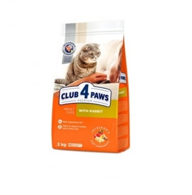 Club 4 Paws Rabbit, Храна за котки, Със заешко, 100гр НАСИПНО