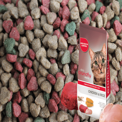 "Crunchy Cat Menu Chicken & Rice" - Храна за котки с пиле и ориз за израснали котки - насипна