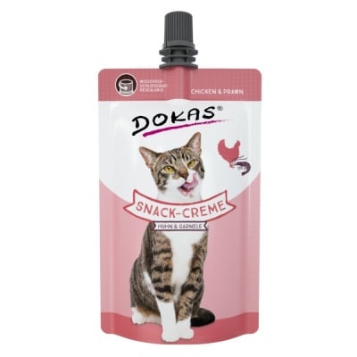 Docas, Лакомство за котки, Снек крем с пиле и скариди, 90гр