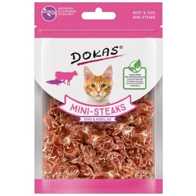 Dokas, Лакомства за котки, Мини говеждо месо и треска, 25гр
