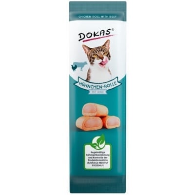 Dokas, Лакомство за коте, Пилешко руло с кремообразен пълнеж от говеждо месо, 10гр