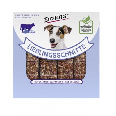 Dokas, Лакомство за куче, Бар от сладък картоф, папая и телешки дроб, 4х20гр