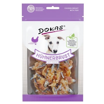 Dokas, Лакомство за куче, Сушена риба, обвита в пилешко филе, 70гр
