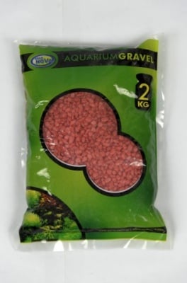 Aqua Nova Цветен пясък червен NCG-2 3-4 mm - разфасовка от 2кг