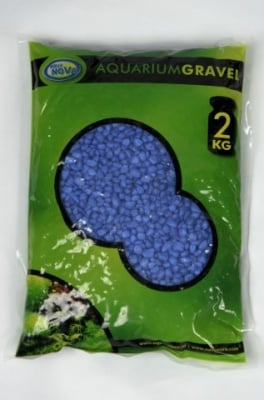 Aqua Nova Цветен пясък син NCG-2 3-4 mm - разфасовка от 2кг