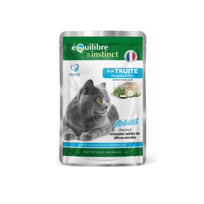 Equilibre § Instinct, пауч за кастрирана с пъстърва, тиквички и мащерка, 85 гр