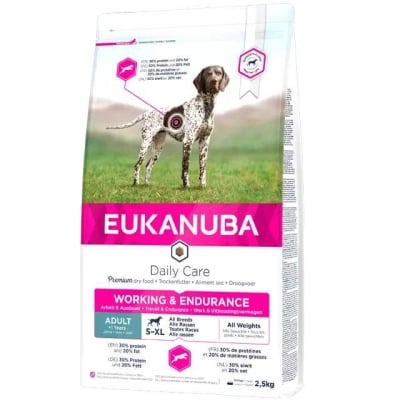Eukanuba, Working and endurance, високо протеинова храна, за работещи кучета, 19 кг
