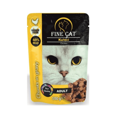 Fine Cat, пауч за котка с пиле, Grain free, 100 гр