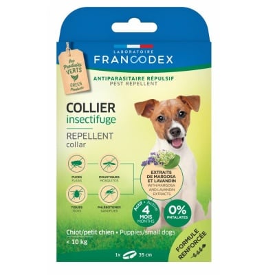 Francodex, Противопаразитна каишка за кучета от дребни породи, 35см