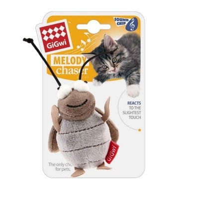 GiGwi, Играчка за коте, Щурец със звук, 10см