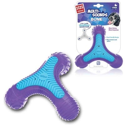 GiGwi, Играчка за куче, Тризъба кост със звуци, 16x14cm