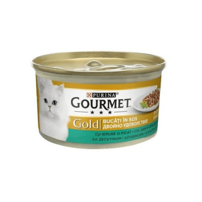 GOURMET GOLD, Двойно Удоволствие Заек и Черен дроб, 85g
