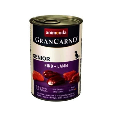 GranCarno, Senior, консерва за възрастно куче, говеждо и агне