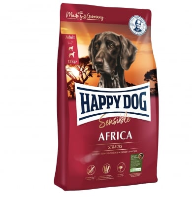 Happy Dog Sensible Africa, Храна за алергични и капризни кучета, С месо от щраус и картофи