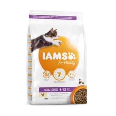 Iams Kitten, храна за подрастващи котета, с пиле