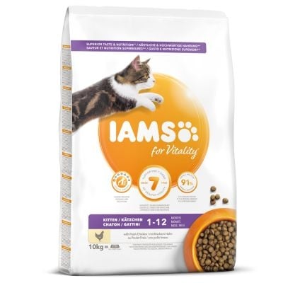 Iams Kitten, храна за подрастващи котета, с пиле, 100гр НАСИПНО