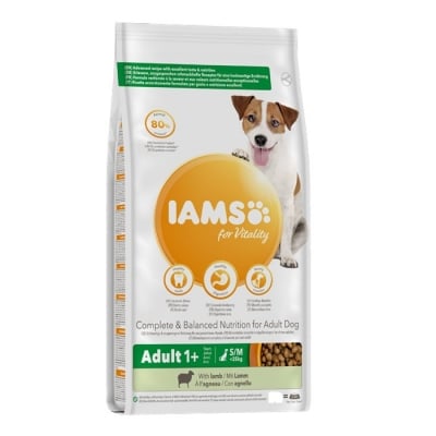 Iams, за възрастни кучета от малки и средни породи, с агне, 12 кг