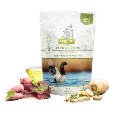 ISEGRIM, пауч за куче, патица и сърца, 410гр