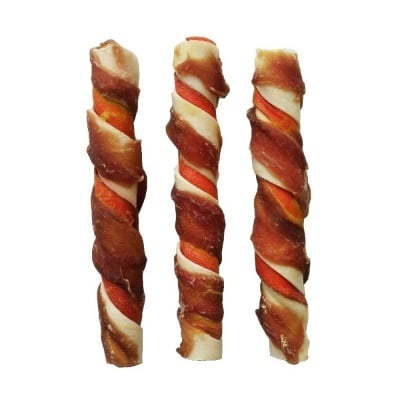 JuKo, Лакомство за куче, Солета от биволска кожа, обвита с патешко месо, 12,5 cm (20 бр)