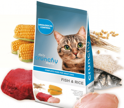 "Crunchy Cat Menu Fish & Rice" - Храна за котки с риба и ориз за израстнали котки над 1 година
