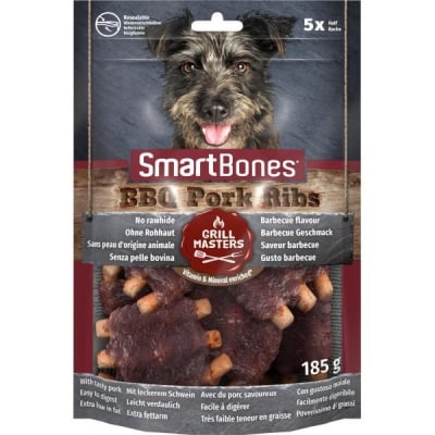 Лакомства за куче Smartbones, Grill, свински ребърца, 185гр