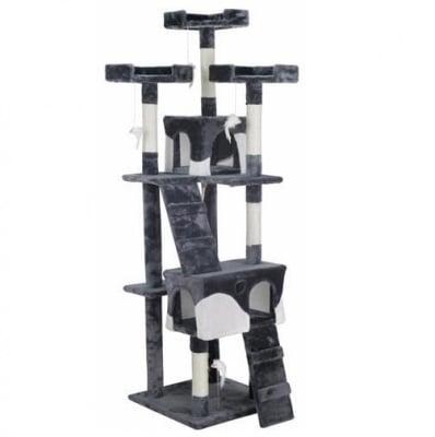 Malatec, драскало за коте, 170см, сиво и бяло