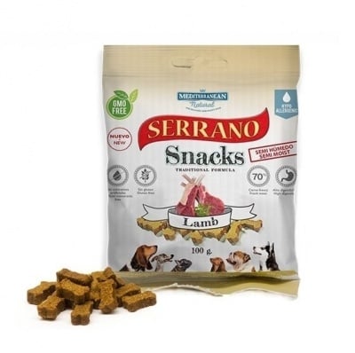 Mediterranean Natural Serrano, Безглутеново лакомство за куче с агнешко месо, 100гр