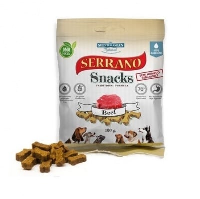 Mediterranean Natural Serrano, Безглутеново лакомство за куче с говеждо, 100гр
