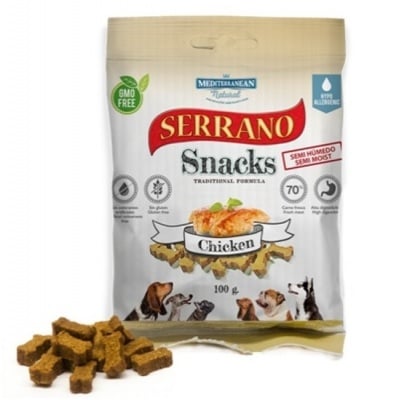 Mediterranean Natural Serrano, Безглутеново лакомство за куче с пилешко месо, 100гр