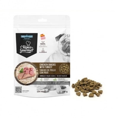 Mediterranean Natural Tapas Gourmet, Хипоалергенно лакомство за куче с пиле и пуйка, 190гр