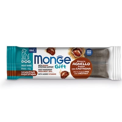 Monge Gift Meat Bars Sensitive Digestion Dog, Лакоство за кучета с чувствителна храносмилателна система, с агнешко, 40гр