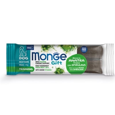Monge Gift Meat Bars Training Dog, Лакомство за куче, за тренировки, с патешко и спирулина, 40гр