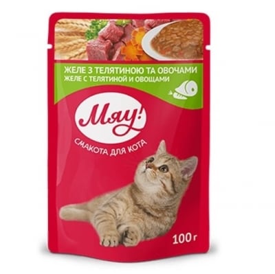 My Love, Пауч за коте, телешко и зеленчуци в желе, 100 гр