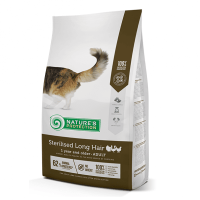 Natures Protectin Sterilised Long Hair, Храна за кастрирани котки с дълга козина, 7.00кг