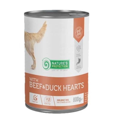 Natures Protection, Храна за кучета, С говеждо и патешки сърца