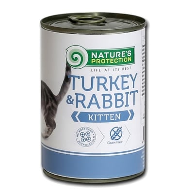 Natures Protection Kitten, Храна за малки котенца, С пуйка и заек, 400гр