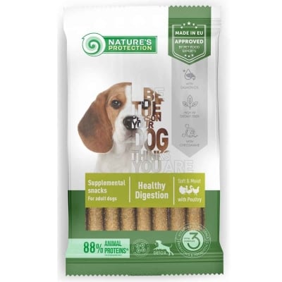 Natures Protection, Лакомства за кучета, за здрава храносмилателна система, с пуйка, 110 гр
