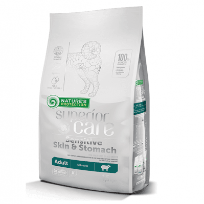 Nature's Protection Sensitive Skin & Stomach - Храна за кучета с чувствителен стомах от всички породи, с агне