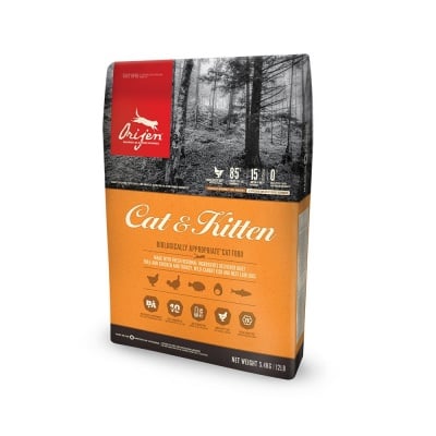 Orijen Cat and Kitten, за подрастващи с пиле, пуйка и риба, 340гр