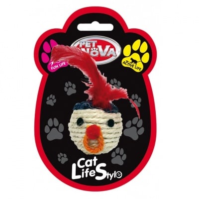 Pet Nova, играчка за коте - Глава с перо, 5см