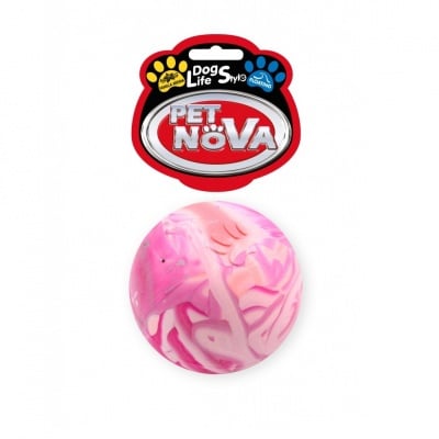 Pet Nova, Играчка за куче - Гумена многоцветна топка 6см, с аромат на ванилия, плаваща